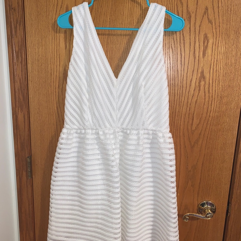 White v-neck summer dress